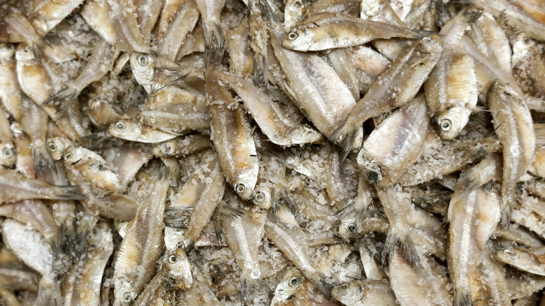 Pile of Dried Salt fish at a Market
