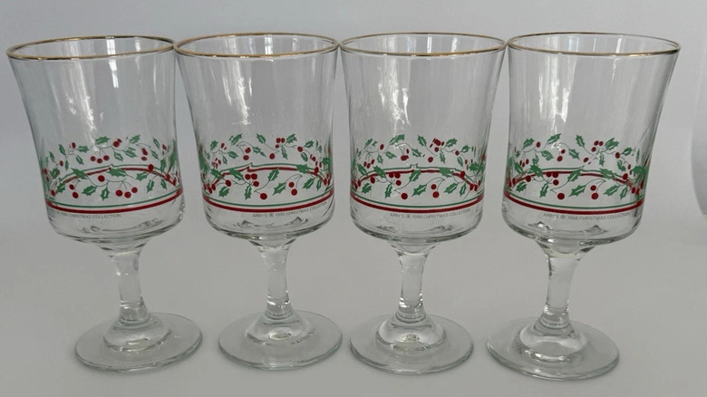 Arby's vintage Christmas glass goblets