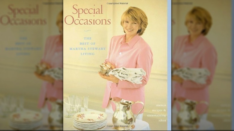 Cover of Special Occasions, featuring Stewart in pink, setting cutlery.