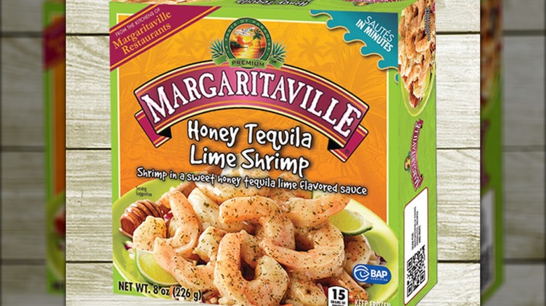 unopened box of Margaritaville Honey Tequila Lime Shrimp