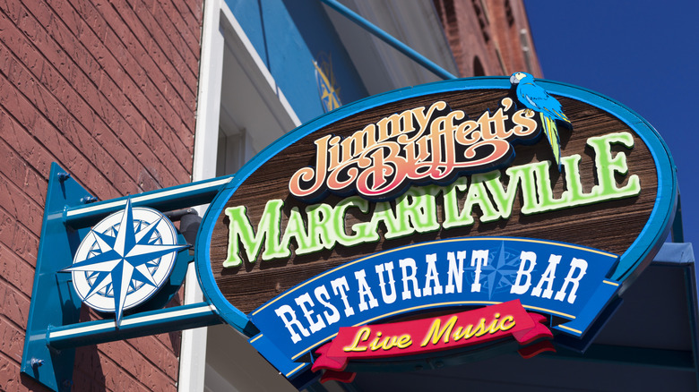 Margaritaville Restaurant sign outside location