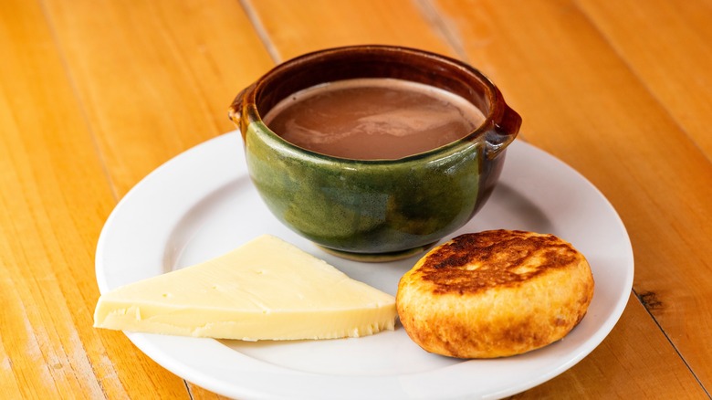 Chocolate santafereño hot chocolate with cheese