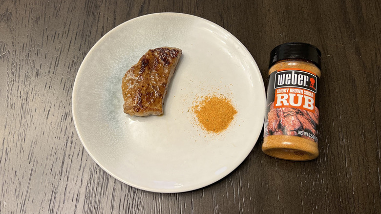 Weber Smoky Brown Sugar Rub on steak.