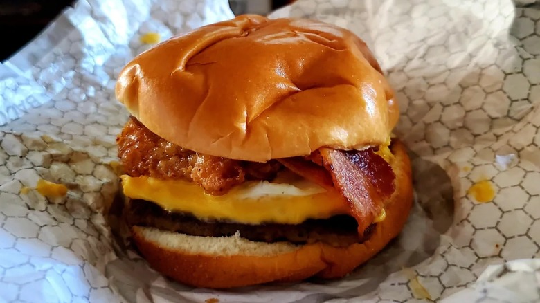 Breakfast Baconator with chicken added