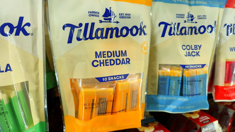 Various packs of individually wrapped cheeses