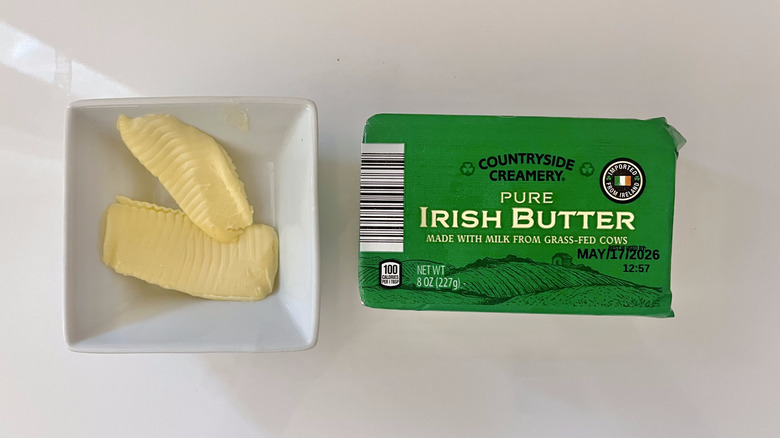 Irish butter in a dish