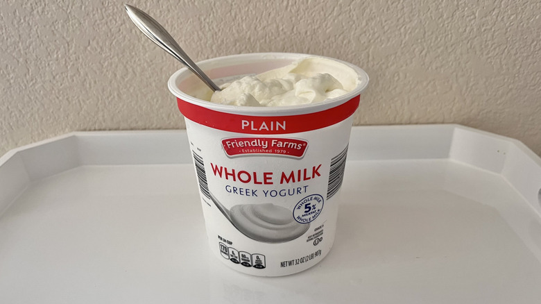 Plain Whole Milk Greek Yogurt with spoon