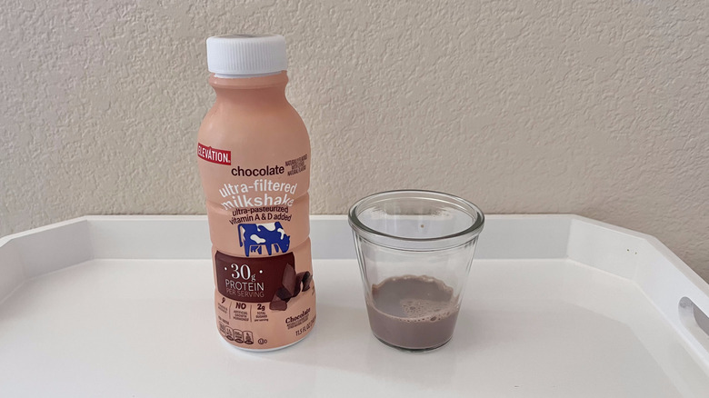 Chocolate Flavored Ultra Filtered Milkshake in a glass