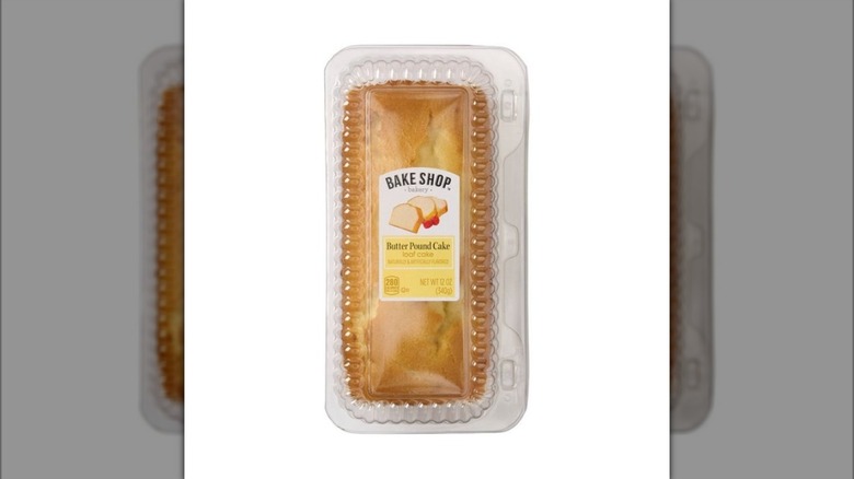 Aldi brand Bake Shop All Butter Pound Cake in plastic box