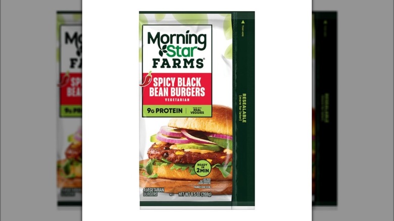 Box of Morningstar Farms Spicy Black Bean Burgers