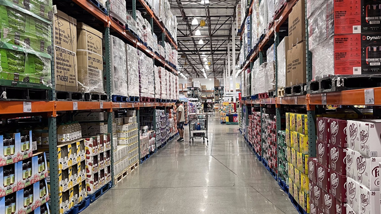 Person in Costco aisle with cart