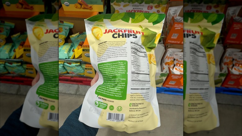 Back of the Ripened Jackfruit Chips package at Costco