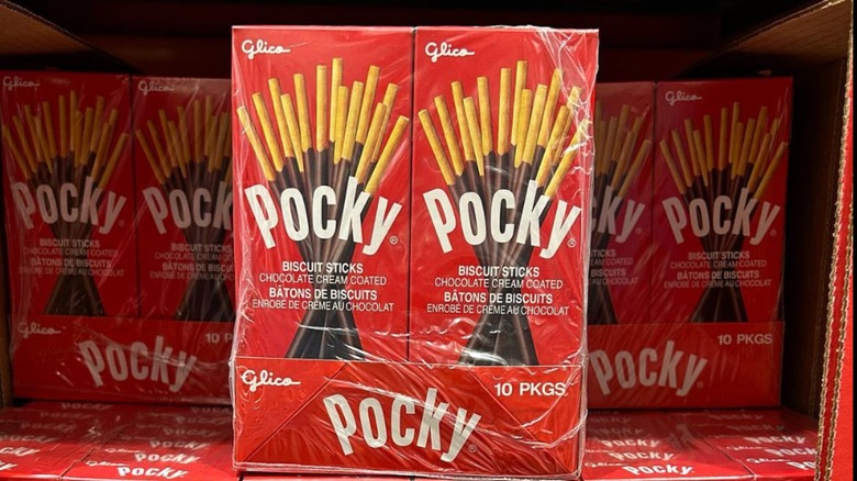 Pocky packages in Costco warehouse