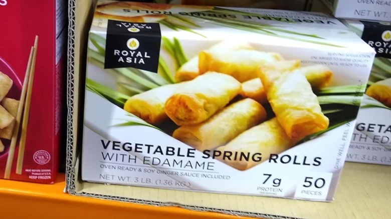 Royal Asia Vegetable Spring Rolls next to Mihn egg rolls
