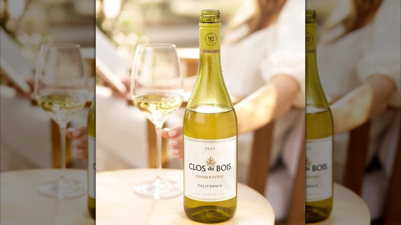 bottle and glass of white wine