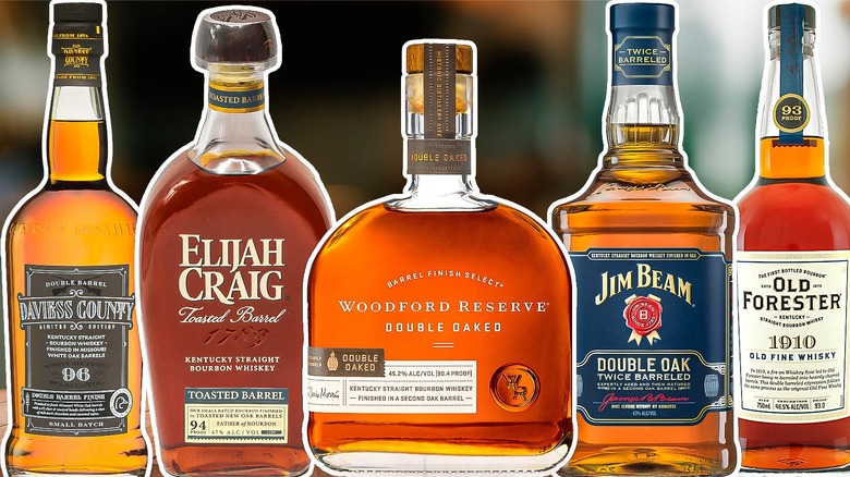 Variety of double barrel bourbons