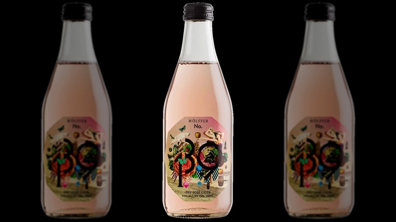 Bottle of Wölffer No. 139 dry rosé hard cider
