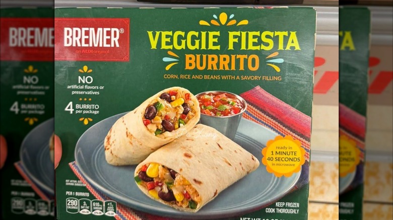 Package of Bremer veggie fiesta burritos
