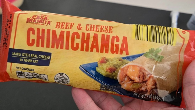 Individual Casa Mamita beef and cheese chimichangas package