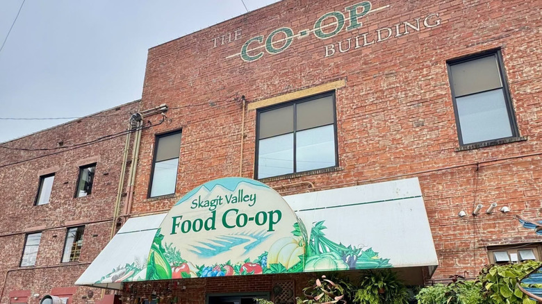 Skagit Valley food co-op building with brick walls