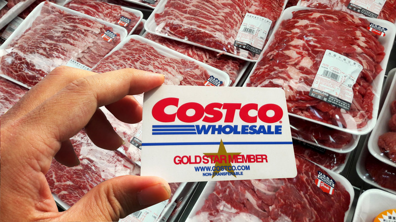 Costco membership card and meat