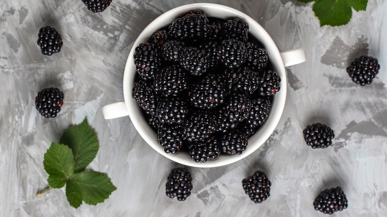 blackberry cobbler in a bowl