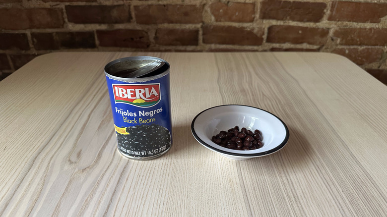 Iberia black beans in small white bowl