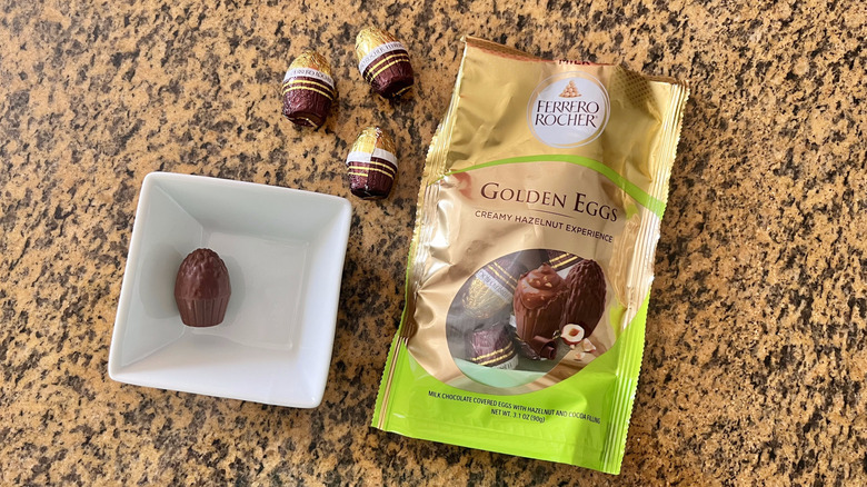 Ferrero Rocher Easter Golden Eggs on countertop