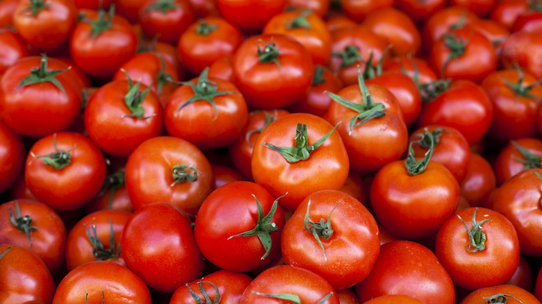 Pile of fresh ripe tomatoes