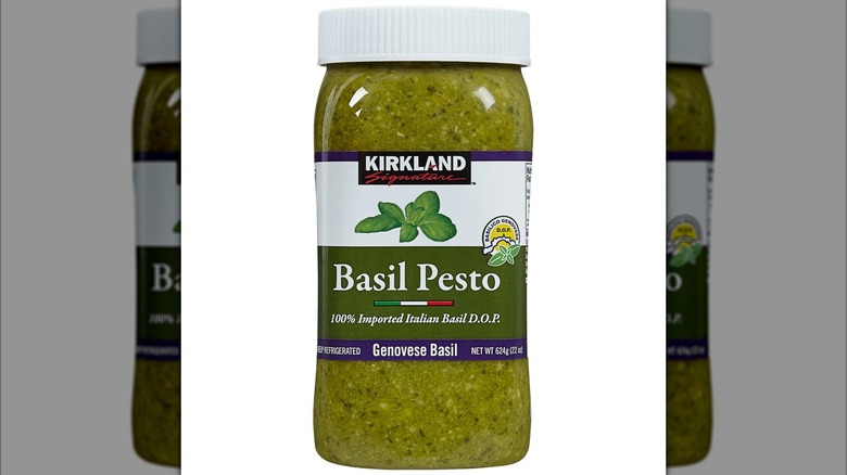 Jar of Kirkland Signature Imported Basil Pesto