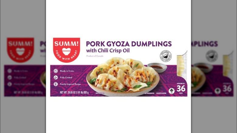 Box of Summ! Pork Gyoza Dumplings with chili crisp oil