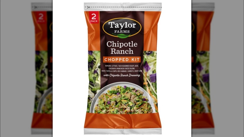 Taylor Farms Chipotle Ranch Bagged Chopped Salad Kit on white background