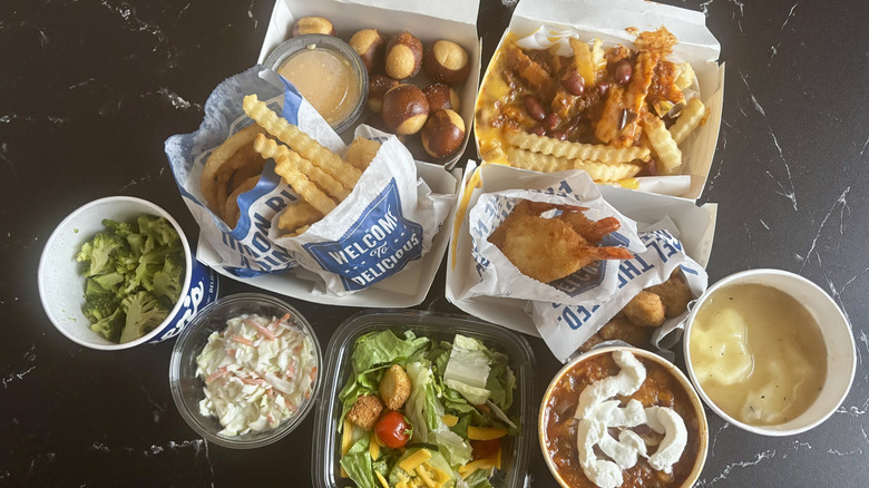 Various Culver's sides on countertop