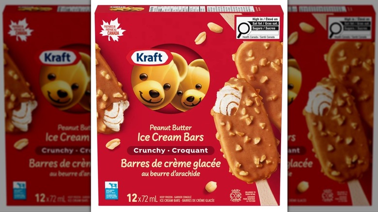 Box of Kraft peanut butter crunchy ice cream bars