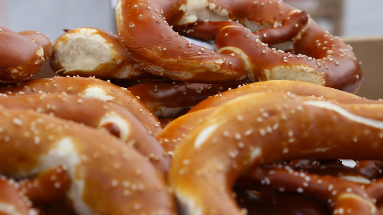 Large pretzels on top of each other
