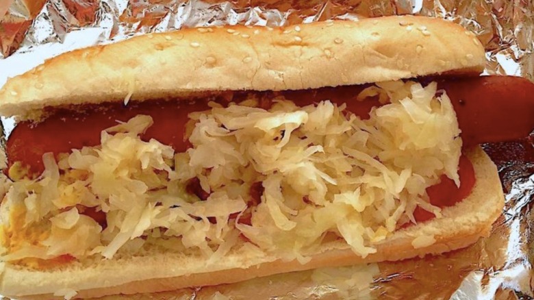 Costco Polish dog with onions