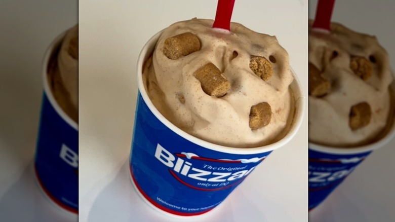 DQ brown sugar cookie dough blizzard in cup