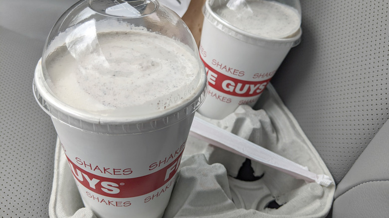 5 Guys shakes in holder