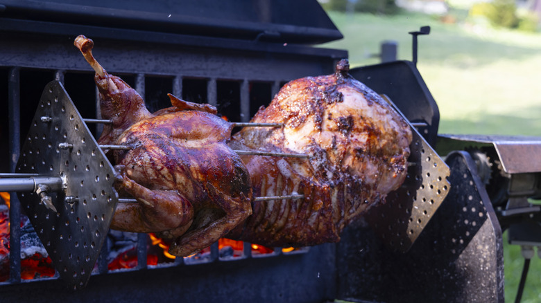 Spit-roasted pork