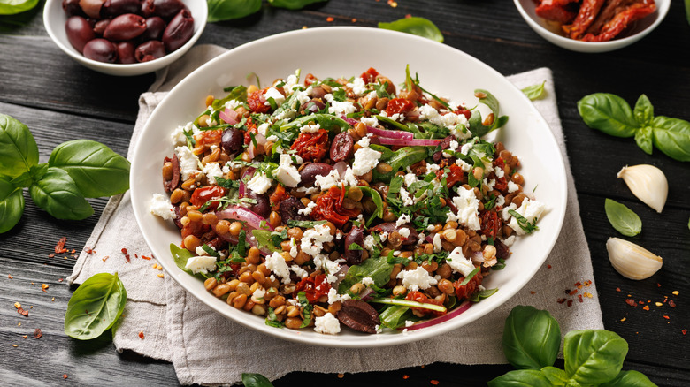 lentil goats cheese salad