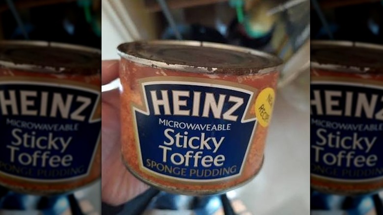 Tin of Heinz tinned sticky toffee pudding