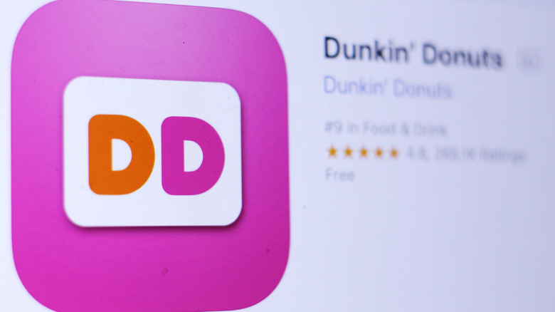 Dunkin' app on screen