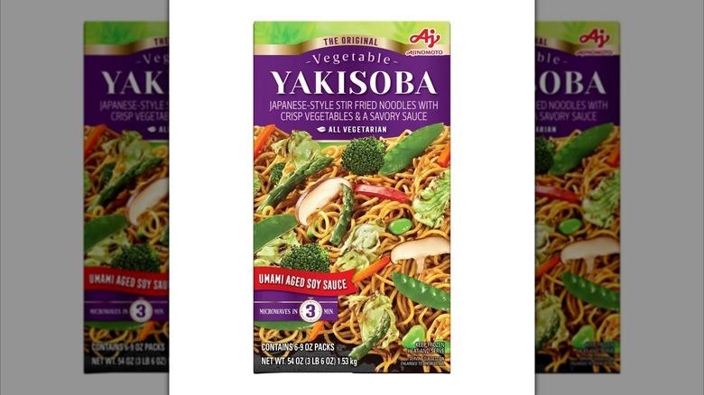 Box of Ajinomoto Yakisoba with Vegetables frozen meal
