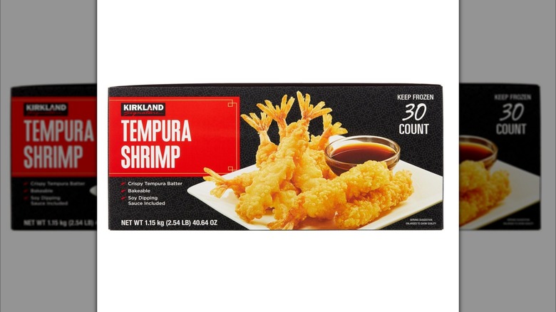 Black box of Kirkland Signature Tempura Shrimp from Costco