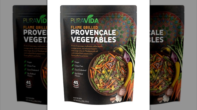 Black bag of frozen PuraVida Flame Grilled Provençale Vegetables