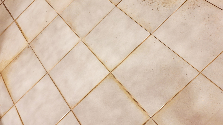 Dirty tile floor