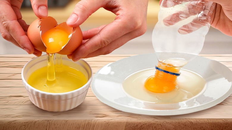 separating eggs in bowl