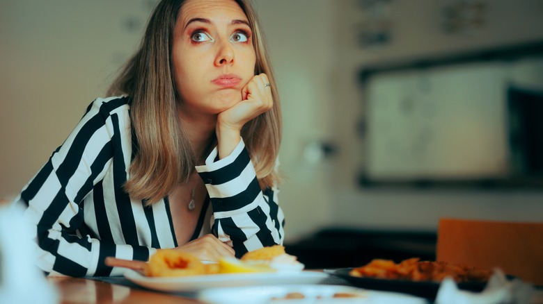 Woman unhappy with food order