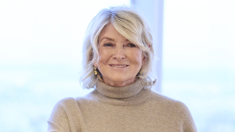 Martha Stewart smiling in front of a window
