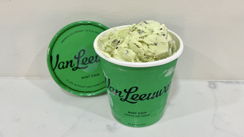 Van Leeuwen mint chip ice cream pint.